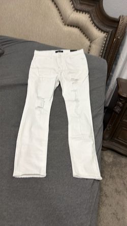 AKOO Men’s White Distressed Jeans Size 34 – Shulk Fit
