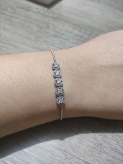 Pandora Sterling Silver Round Sparkle Sliding Bolo Bracelet