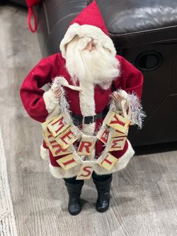 Santa Claus Christmas Figurine with Banner