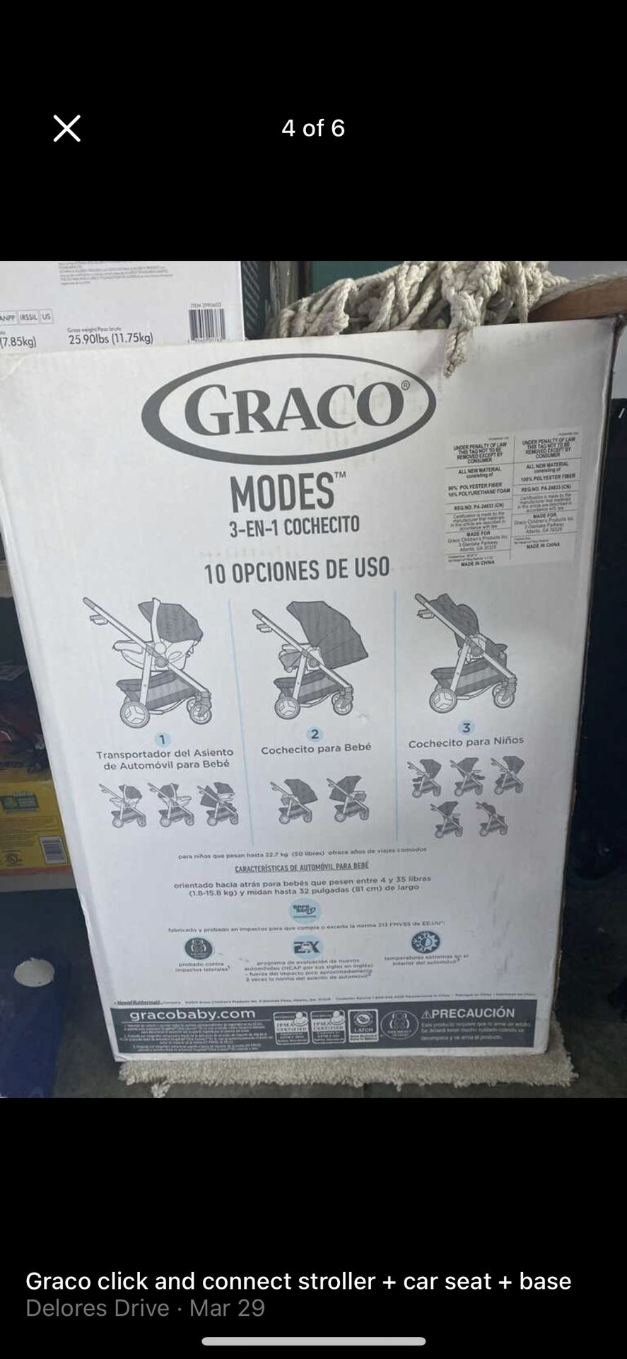 Graco Grey Click And Connect Stroller With Car Seat And Base