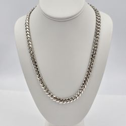 Silver Cuban Link Chain 108.6 Grams 