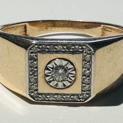 Golden And Diamond Ring Mens