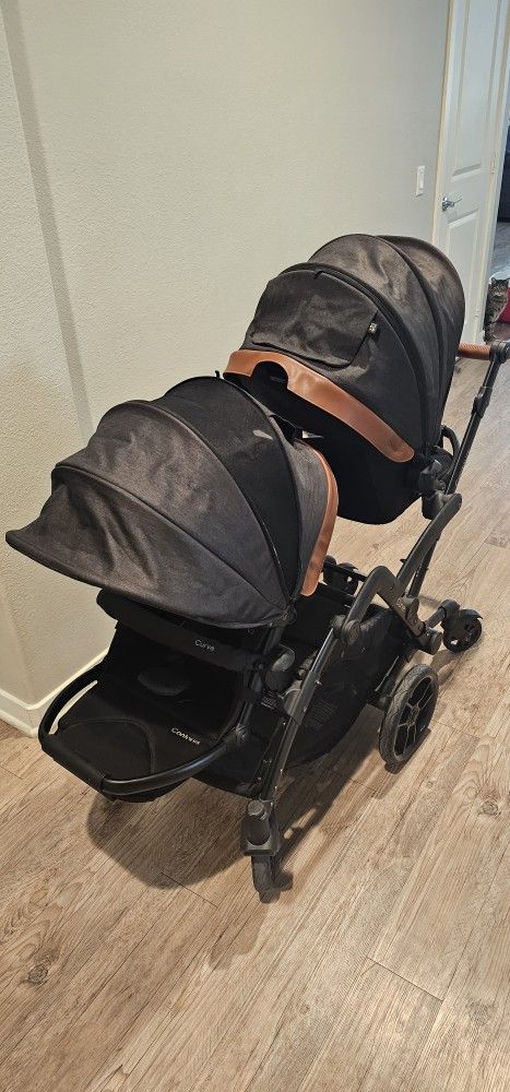 Contours Curve V2 Convertible Modular Tandem Double Baby & Toddler Stroller with Reversible Easy-Lift Seats