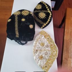 Vintage Yamaka Kippah Pair With Bag