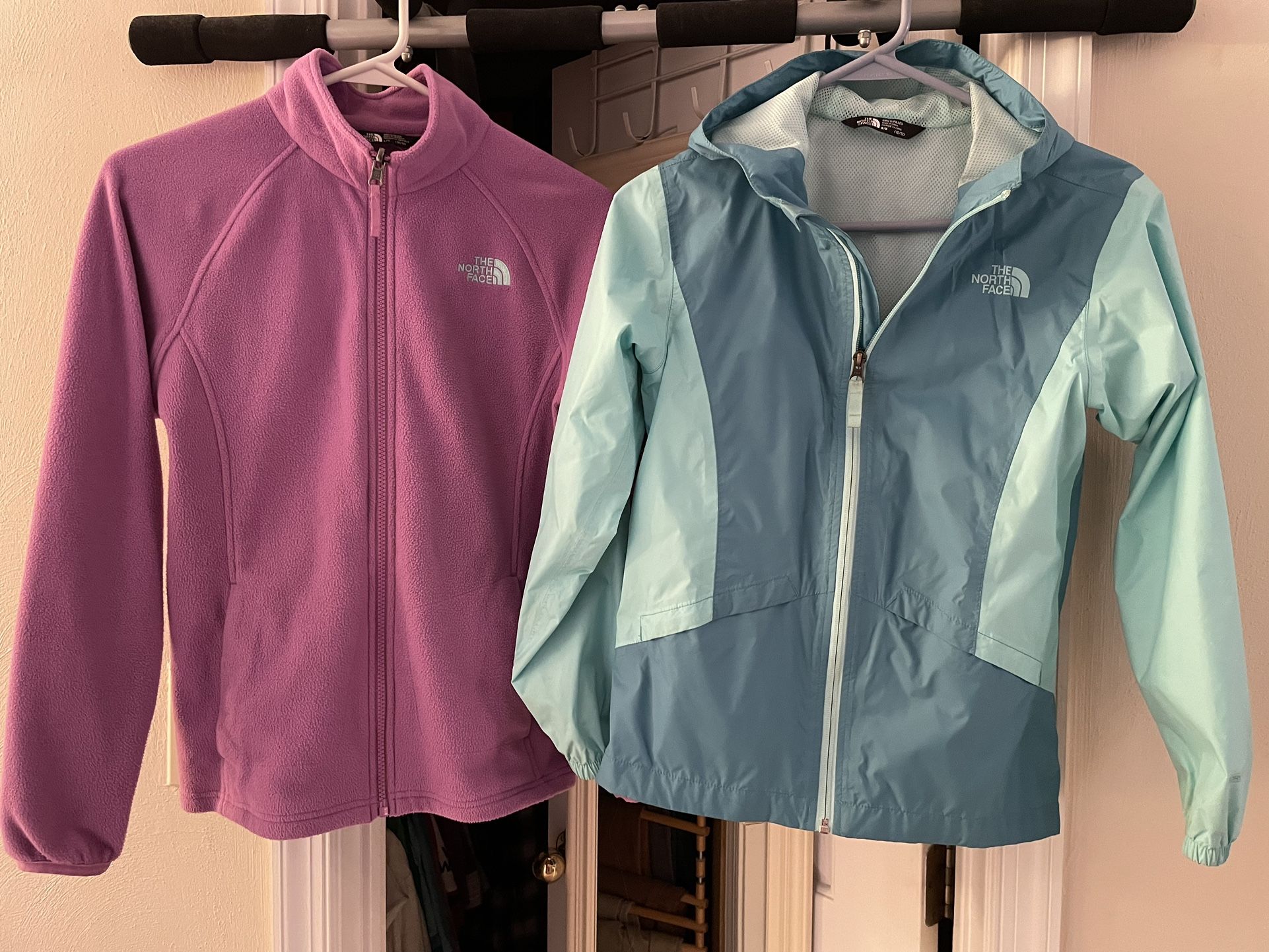 North Face Girls Rain Jacket And Fleece Jacket