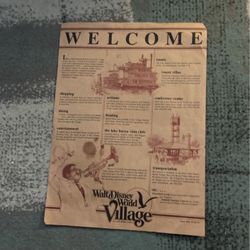 VTG ‘80 WDW Village Welcome Brochure