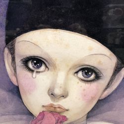 Vintage Framed Mira Fujita Pierrot Picture