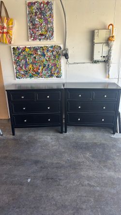 2 black dressers