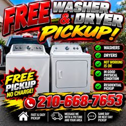 Free pick up in good condition washer and dryer