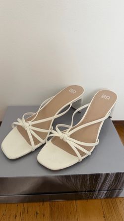 BP. White Strappy Heeled Sandals