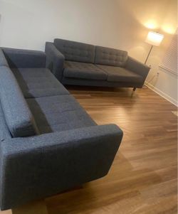 Two IKEA MORABO Sofa Gunnared Dark Gray