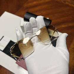 Cartier C-Decor Diamond cut Brown lens Glasses