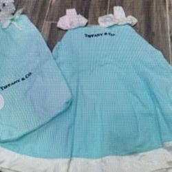 Custom Made Tiffany & Co Girls Sz 4  Twirl Dress And Bag 