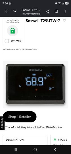 Saswell T28UTW / T29UTW
Brand new, factory sealed, open the box for pictures taken and confirm the color
This multi-stage thermostat is designed t