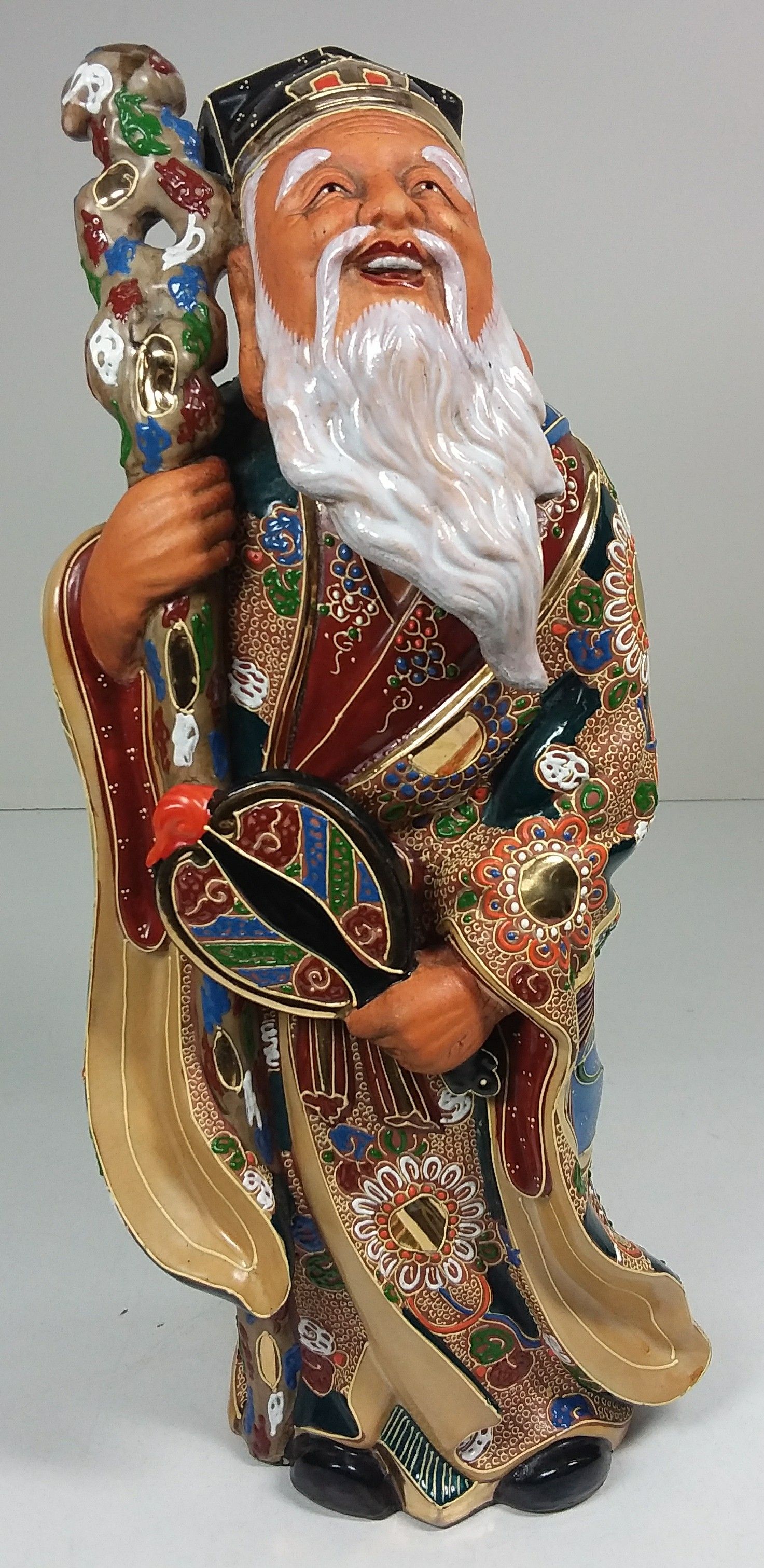 Jurojin Statue Japanese Old Kutani-Ware
