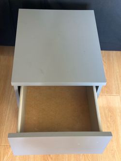 Gray Drawer Nightstand / Bedside Table