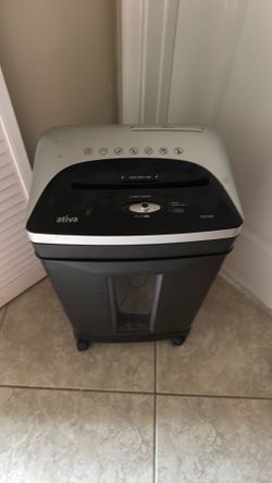 Paper shredder on wheels.