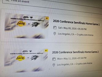 Lakers Thunder Tickets Playoffs Home Game 1