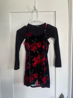 Super Cute Girl’s 90s Style 2 Piece Velvet Dress & Top
