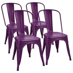 Purple Metal Café Chair – Used