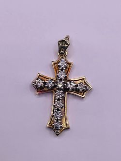 Beautiful gold diamond cross 14kt