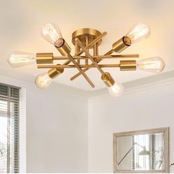 Sputnik Chandeliers, Modern Semi Flush Mount Ceiling Light with E26 Base
