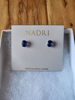 Nadri Blue Stone Stud Earrings