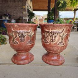 Large Western Urns Clay Pots, Planters, Plants. Pottery, Talavera $95 cada una