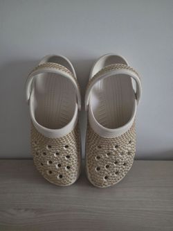 Crocs Classic Clogs with Gold Rhinestones