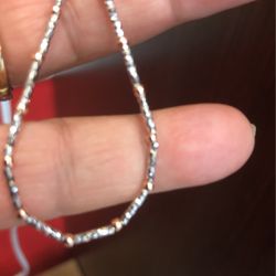 95 sterling silver two tone diamond cut anklet Leslie’s is designer