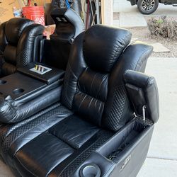 Black  electric recliner couch