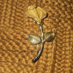 Vintage AK Anne Klein Silver Tone Mesh Rose Brooch
