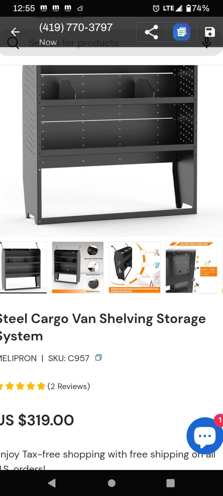 Steel Van Cargo Shelving