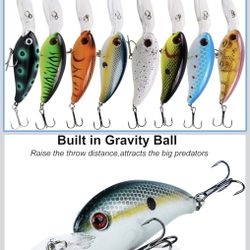 Fishing Lures Shallow Deep Diving Swimbait Crankbait Fishing Wobble Multi Jointed Hard Baits for Bass Trout Freshwater and Saltwater