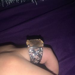 Real Stone Sterling Silver Ring 