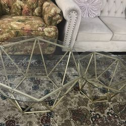 Two Round Glass Coffee Tables for Sale 