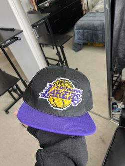 Los Angeles Lakers Hat Snapback Mitchell & Ness NBA LA Basketball PIXEL LOGO
