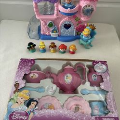 Fisher Price Little People Play Set Disney Princess Tea Set Finger Puppets