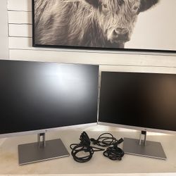 Two HP Monitors, 27in and 24in