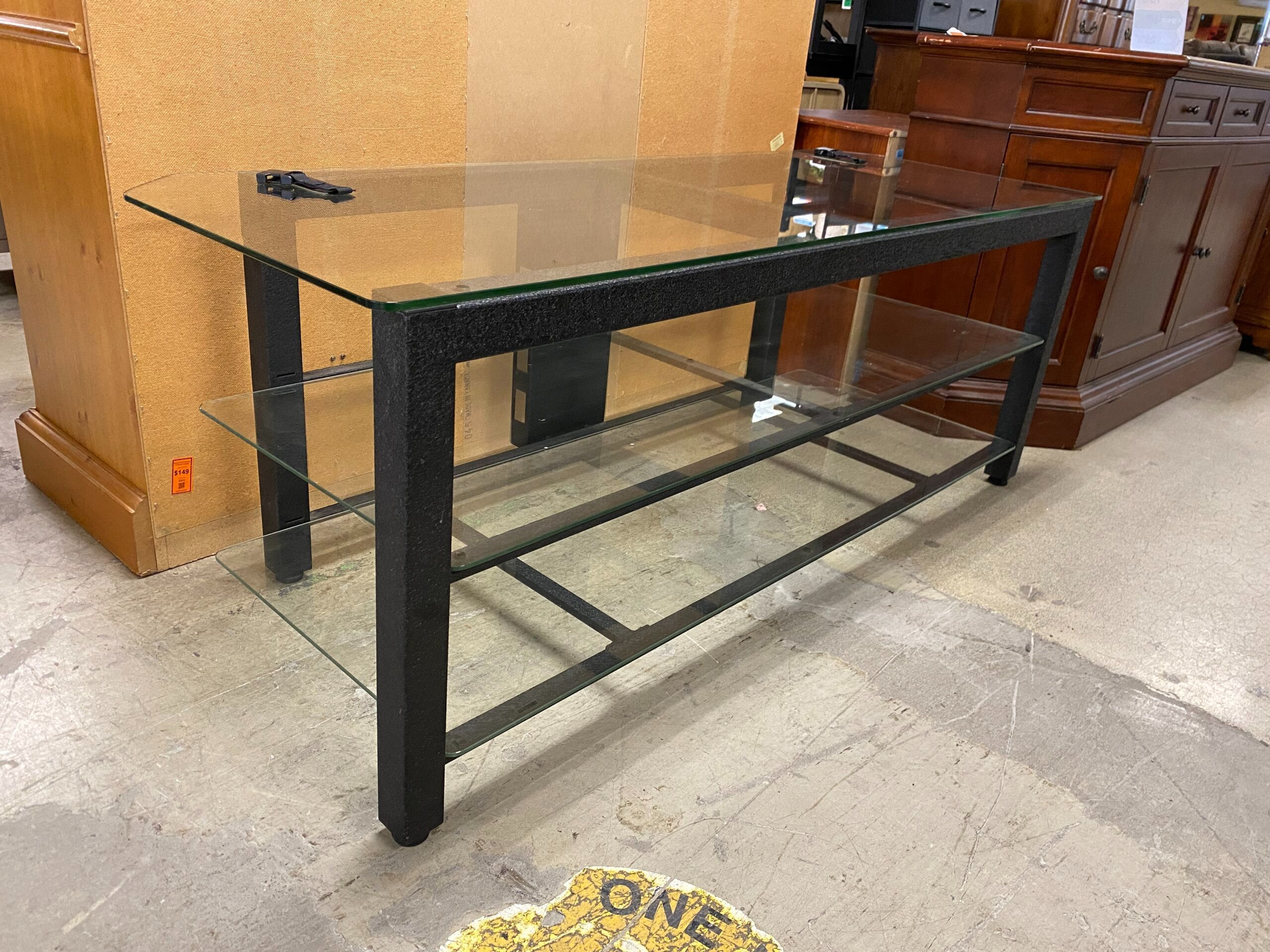 Large Metal & Glass Console Table