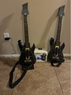 Guitar Hero Live Guitar Controllers Bundle – 2 Guitars + Charging Stand (No Dongles)