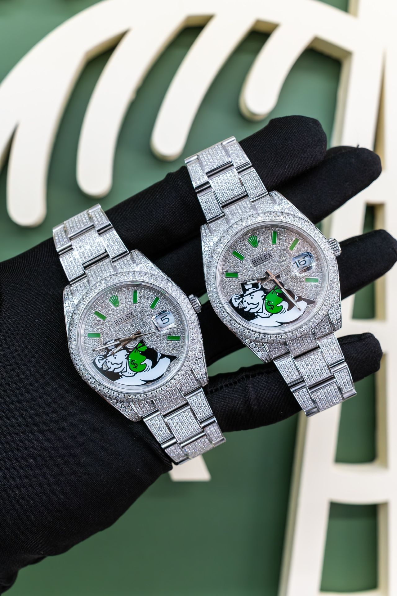 Rolex Datejust 41mm Monopoly Bust down Iced Out