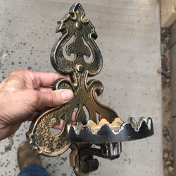 Vintage homco 1386 aluminum floral candle sconce holder