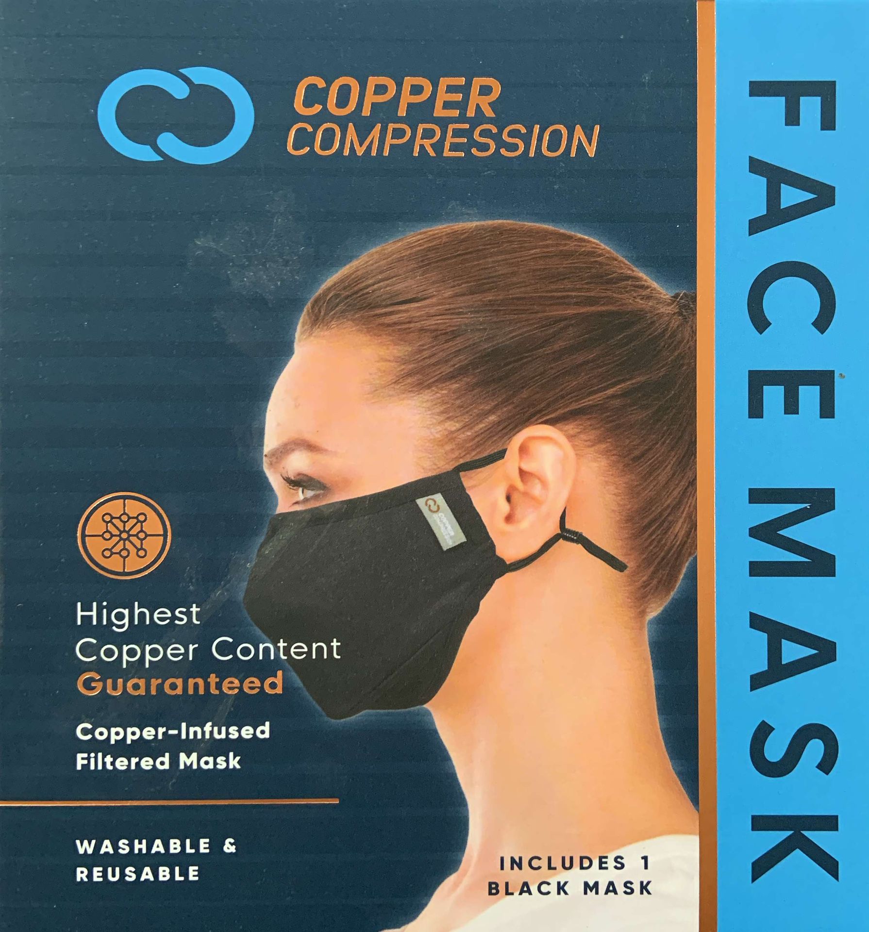 New 2 Copper Compression Face Mask