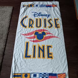 Vintage Disney Cruise Line Large Beach Towel 100% Cotton. 60x30 Brazil. Mickey
