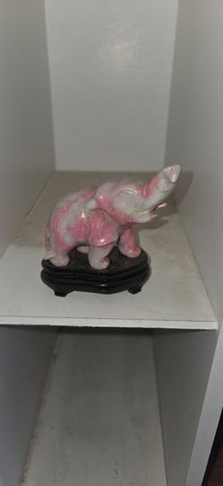 Sculpture of baby elephant made of rhodocyte Stone