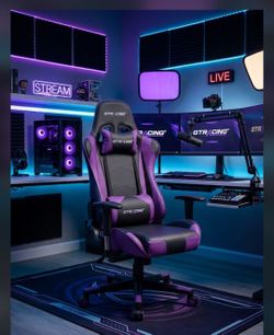 GTRACING Ergonomic Gaming Chair - Black & Purple (Like New / VGC)