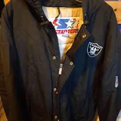 90s Starter Raiders Parka Sz Large