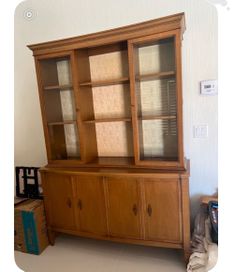 Wood China Cabinet • Dining Hutch with Glass Doors