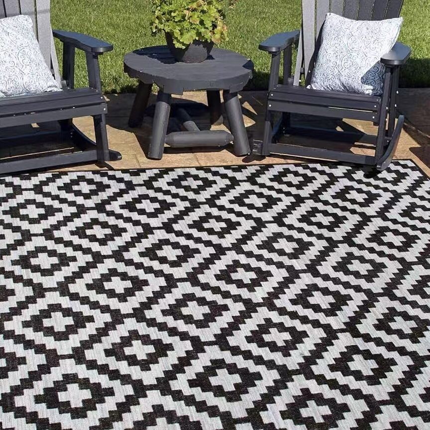 NEW 9x12 Feet XL Size Waterproof Camping Patio Deck Floor Mat RV Beach Park Carpet Rug Foldable With Portable Bag